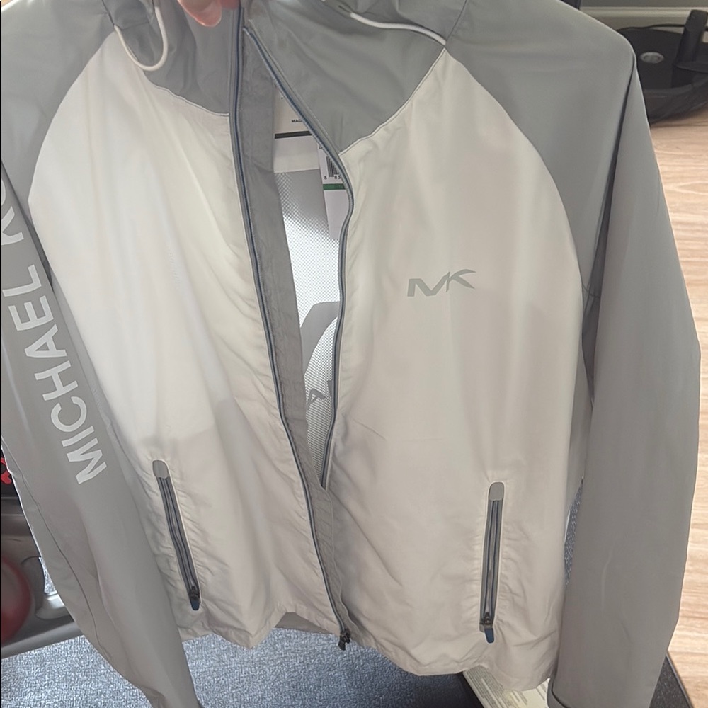 Michael Kors Gray Windbreaker Jacket Casual Fit